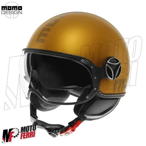 MF7827 Casco Jet Momo Design FGTR Evo Ocra opaco / Grigio Doppia Visiera 22.06