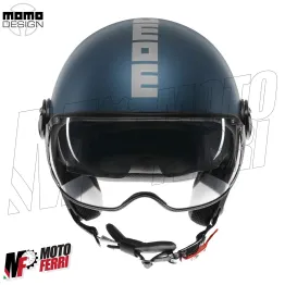 MF7828 Casco Jet Momo Design FGTR Evo Blu Avio Opaco - Doppia Visiera 22.06 2
