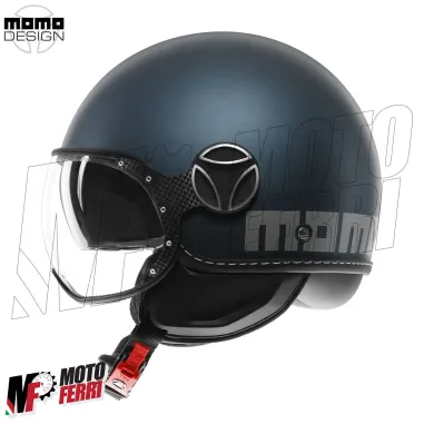 MF7828 Casco Jet Momo Design FGTR Evo Blu Avio Opaco - Doppia Visiera 22.06