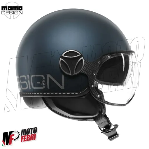 MF7828 Casco Jet Momo Design FGTR Evo Blu Avio Opaco - Doppia Visiera 22.06