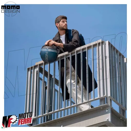 MF7828 Casco Jet Momo Design FGTR Evo Blu Avio Opaco - Doppia Visiera 22.06