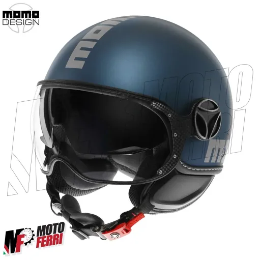 MF7828 Casco Jet Momo Design FGTR Evo Blu Avio Opaco - Doppia Visiera 22.06