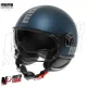 MF7828 Casco Jet Momo Design FGTR Evo Blu Avio Opaco - Doppia Visiera 22.06