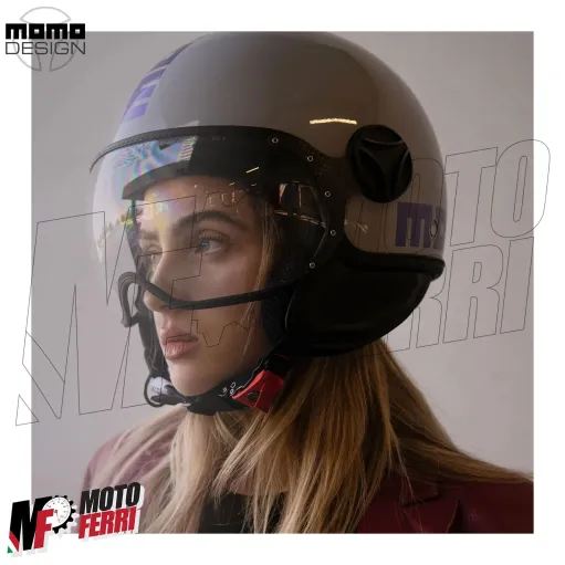 MF7829 Casco Jet Momo Design FGTR Classic - Blu / Fucsia 22.06