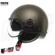 MF7830 Casco Jet Momo Design FGTR Evo Bronzo Opaco / Pietra Doppia Visiera 22.06