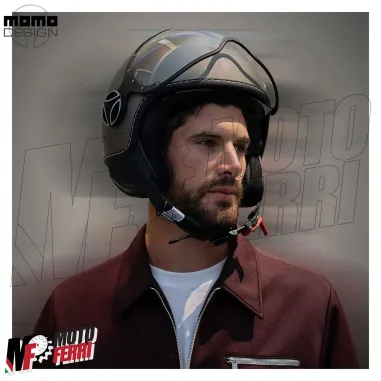 MF7830 Casco Jet Momo Design FGTR Evo Bronzo Opaco / Pietra Doppia Visiera 22.06