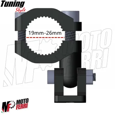 MF7857 Supporto Morsetto Faretti Fari Supplementari Moto per Tubolare 19 / 26 mm