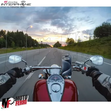 MF3238 Supporto Metallo Manubrio per Smartphone Cellularline Universale Moto