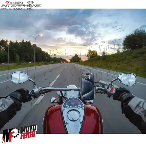 MF3238 Supporto Metallo Manubrio per Smartphone Cellularline Universale Moto