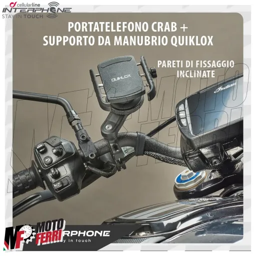 MF3274 Supporto Smartphone da Manubrio Universale Moto CrabPro Interphone