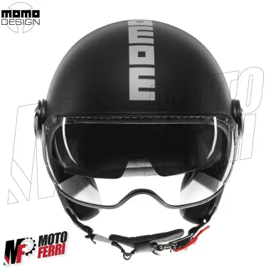 MF7868 Casco Jet Momo Design FGTR Evo Nero opaco / Silver Doppia Visiera 22.06