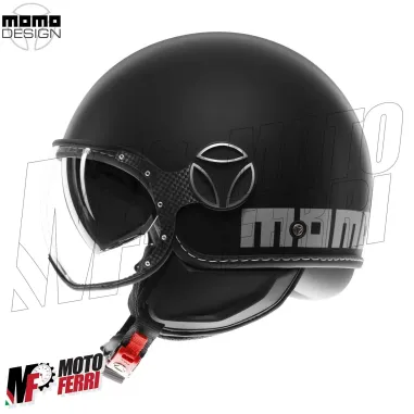 MF7868 Casco Jet Momo Design FGTR Evo Nero opaco / Silver Doppia Visiera 22.06