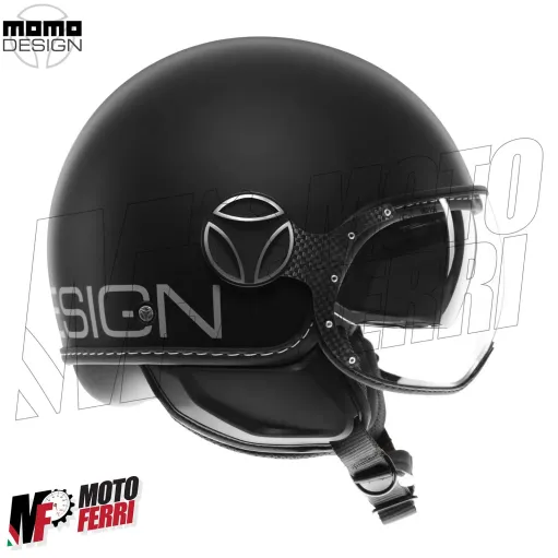 MF7868 Casco Jet Momo Design FGTR Evo Nero opaco / Silver Doppia Visiera 22.06