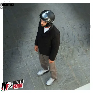 MF7868 Casco Jet Momo Design FGTR Evo Nero opaco / Silver Doppia Visiera 22.06