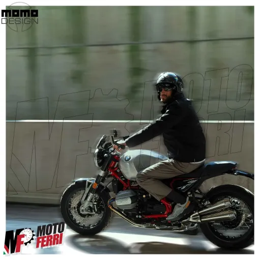 MF7868 Casco Jet Momo Design FGTR Evo Nero opaco / Silver Doppia Visiera 22.06