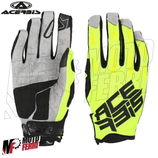 MF7885 Guanti Moto in Tessuto Acerbis MX X-H Giallo Fluo Cross Enduro Off-Road