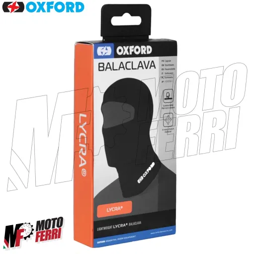 MF4113 Sottocasco Balaclava Oxford Lycra Traspirante Anti Vento Moto Scooter