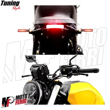 MF7889 Frecce Led Sequenziali + Luce Posizione Rosso CNC Universali Moto Scooter