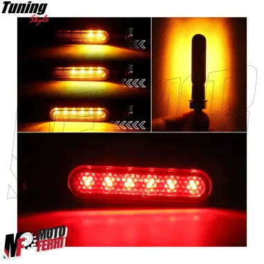 MF7889 Frecce Led Sequenziali + Luce Posizione Rosso CNC Universali Moto Scooter