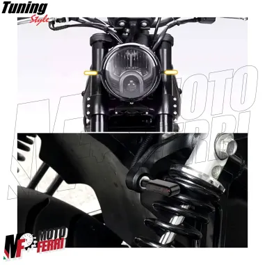 MF7889 Frecce Led Sequenziali + Luce Posizione Rosso CNC Universali Moto Scooter
