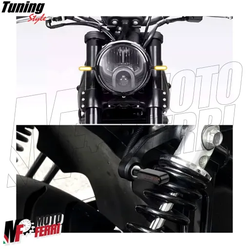MF7889 Frecce Led Sequenziali + Luce Posizione Rosso CNC Universali Moto Scooter