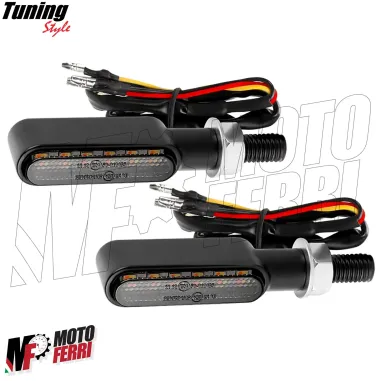 MF7889 Frecce Led Sequenziali + Luce Posizione Rosso CNC Universali Moto Scooter