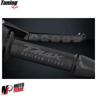 MF7896 Copertura Manopole + Leve Yamaha TMax 500 530 560 Soft Grip in Gomma Nero