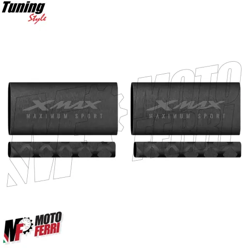 MF7897 Copertura Manopole + Leve Yamaha XMax 125 300 400 Soft Grip in Gomma Nero