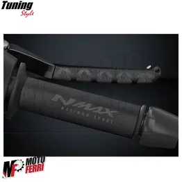 MF7898 Copertura Manopole + Leve Yamaha NMax 125 150 Soft Grip in Gomma Nero 2