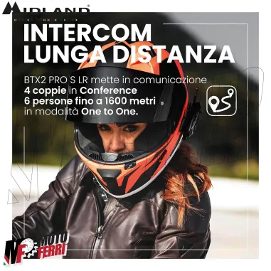 Interfono Midland Moto Bluetooth BTX2 Pro S LR Twin Coppia Doppio Moto
