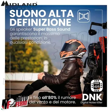 Interfono Midland Moto Bluetooth BTX2 Pro S LR Twin Coppia Doppio Moto