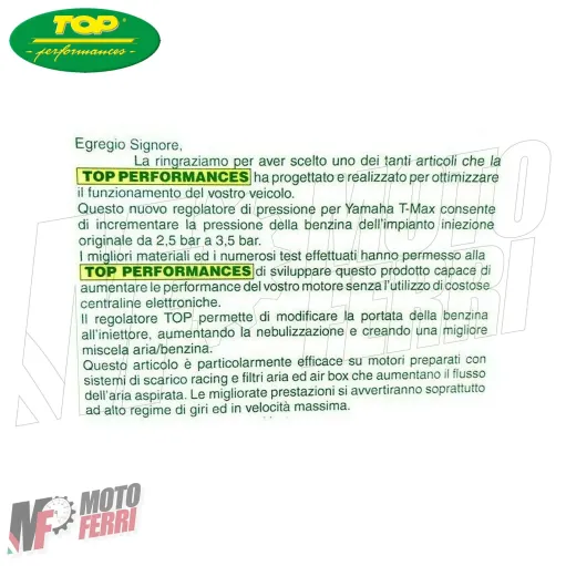 MF1383 REGOLATORE DI PRESSIONE BENZINA 3.5 BAR TOP YAMAHA TMAX 500 530