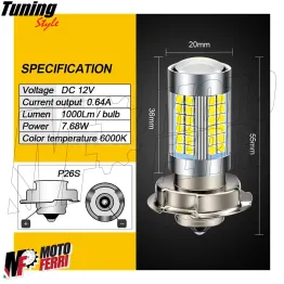 MF8048 Lampadina P26s 6V LED Vespa Special R L Faro Fanale Anteriore 2