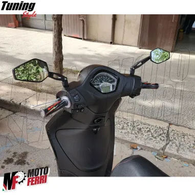 MF3244 Specchietti Retrovisori Neri Piaggio Liberty iGet 2015/2024 Omologati