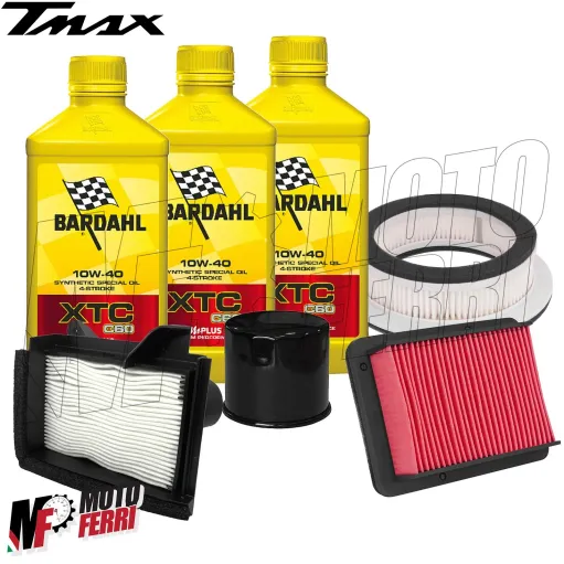 MF8074 Kit 3L Olio Bardahl XTC 10W40 + Filtro Aria Yamaha TMax 560 mod 2020 2021