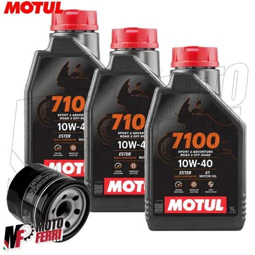 MF8075 Kit 3L Olio Motul 7100 10W40 + Filtro Aria Yamaha TMax 560 mod 2020 2021