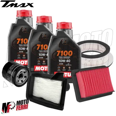 MF8075 Kit 3L Olio Motul 7100 10W40 + Filtro Aria Yamaha TMax 560 mod 2020 2021