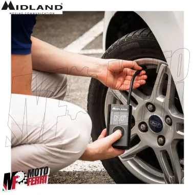 MF8105 Mini Compressore Portatile Aria Moto Scooter Auto Midland ENERPUMP