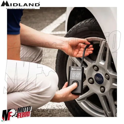 MF8105 Mini Compressore Portatile Aria Moto Scooter Auto Midland ENERPUMP