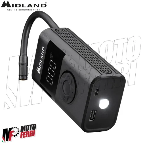 MF8105 Mini Compressore Portatile Aria Moto Scooter Auto Midland ENERPUMP