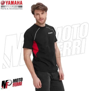MF2797 Maglia T-Shirt Originale Yamaha Revs Uomo Racing Nero Rosso