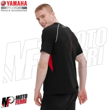 MF2797 Maglia T-Shirt Originale Yamaha Revs Uomo Racing Nero Rosso