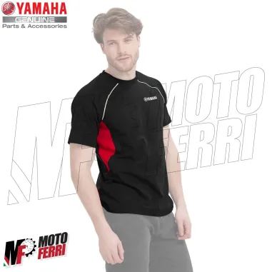 MF2797 Maglia T-Shirt Originale Yamaha Revs Uomo Racing Nero Rosso