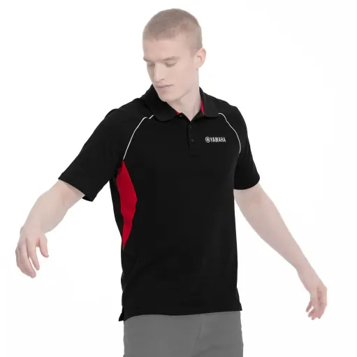 MF2796 Polo da Uomo Originale Yamaha REVS Nero Rosso