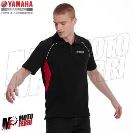 MF2796 Polo da Uomo Originale Yamaha REVS Nero Rosso 2