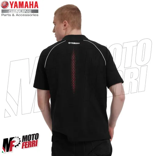 MF2796 Polo da Uomo Originale Yamaha REVS Nero Rosso