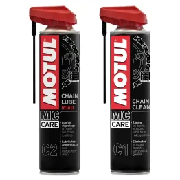MF2407 Grasso Catena Motul + Pulitore Spray C2 + C1 Chain Clean 400 ml Moto