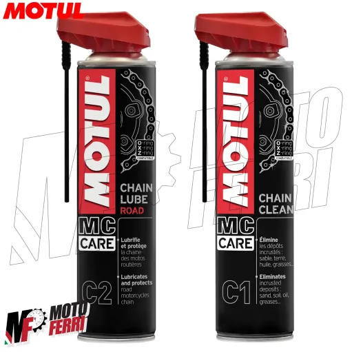 MF2407 Grasso Catena Motul + Pulitore Spray C2 + C1 Chain Clean 400 ml Moto