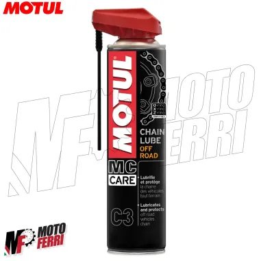 MF2408 Kit Grasso Spray Catena Cross Motul C3 Off Road + C1 Chain Clean 400ML