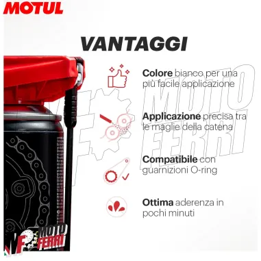 MF2409 Kit Spazzola Grasso Catena Motul C4 Factory Line + C1 Chain Clean 400ML